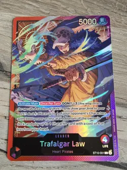 • Trafalgar Law • ST10-001 SR Leader The Three Captains Holo One Piece TCG - Image 1