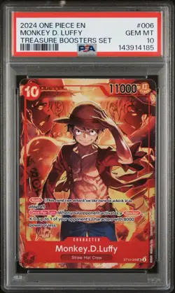 MONKEY D LUFFY ST10-006 PSA 10 GEM MINT One Piece TREASURE BOOSTERS SET English - Image 1