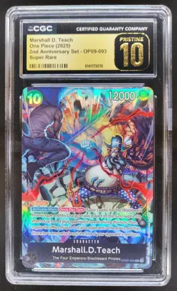 2025 ONE PIECE MARSHALL D. TEACH 2ND SUPER RARE OP09-093 CGC 10 PRISTINE D PT - Image 1