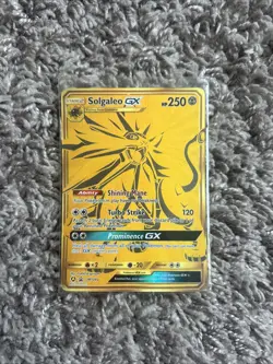 Pokemon TCG Solgaleo GX Full Art Gold Holo Promo Card Sun & Moon SM104a - Image 1