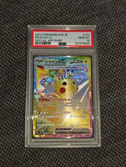PSA 10 Pikachu ex SAR 132 sv8 Electric Breaker Special Japanese Pokemon Card - Image 1