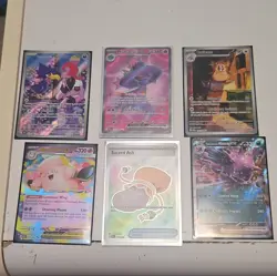 Pokemon TCG SVP Holo Lot Team Rocket's Nidoking EX Mega Clefable EX 6 Cards - Image 1