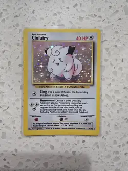 Pokemon TCG Clefairy Base Set Holo Rare Card 5/102 Vintage LP - Image 1