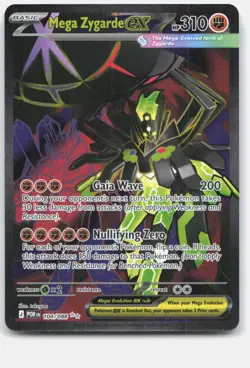 Fighting Holo Mega Zygarde ex 104/088/POR ME03: Perfect Order NM Pokemon Card - Image 1
