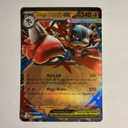Pokemon Card - Mega Lucario EX 77 /132 ME01: Mega Evolution Double Rare NM - Image 1