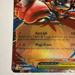 Pokemon Card - Mega Lucario EX 77 /132 ME01: Mega Evolution Double Rare NM - Image 5
