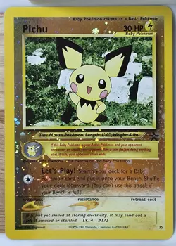 Pichu 35 WotC Promo Reverse Holo LP Pokemon Card - Image 1
