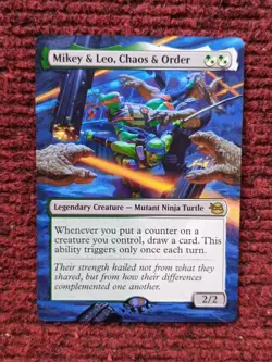 Mikey & Leo, Chaos & Order Teenage Mutant Ninja Turtles Hand Painted Altered Art - Image 2