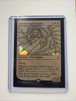 1x Ancient Gold Dragon FOIL Showcase NM - CLB MTG Magic x1 - Image 1