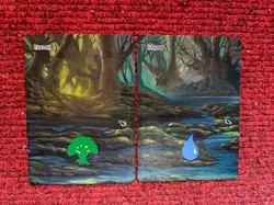 PANORAMIC Forest Island MTG Shadowmoor Hand Painted FULL Extended Altered Art v - Image 1