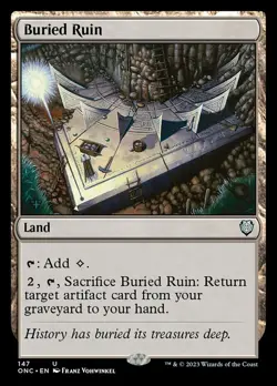 MTG Buried Ruin, Commander: Phyrexia: All Will Be One, Lightly Played, English - Image 1