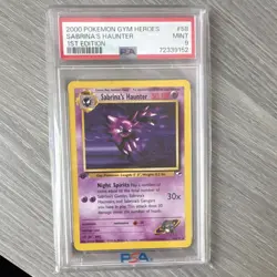 Pokemon Sabrina's Haunter 58/132 Gym Heroes 1st Edition PSA 9 English - Image 1