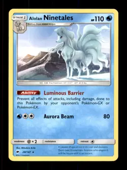 ALOLAN NINETALES 28/147 R BURNING SHADOWS POKEMON NM/M - Image 1
