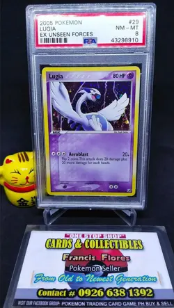 Pokemon GRADED Card - PSA 8: LUGIA #29 - HOLO (EX UNSEEN FORCES) YEAR 2005 - Image 1