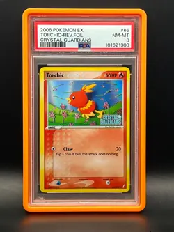 2006 Pokemon EX Crystal Guardians TORCHIC-Reverse Holo PSA NM-MT 8 - Image 1