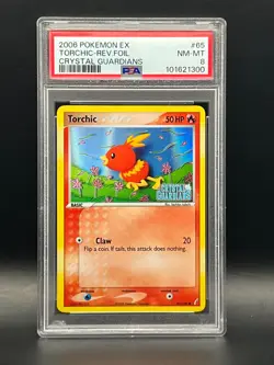 2006 Pokemon EX Crystal Guardians TORCHIC-Reverse Holo PSA NM-MT 8 - Image 2
