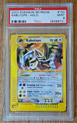 2003 POKEMON SKYRIDGE #150 KABUTOPS-HOLO PSA 9 - Image 1