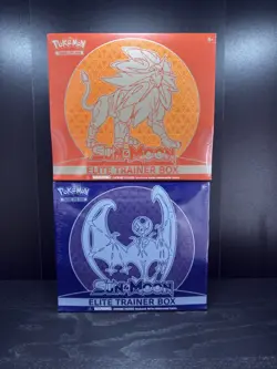 Pokemon Sun & Moon Solgaleo & Lunala Elite Trainer Box Set Sealed (Tear & Stain) - Image 1