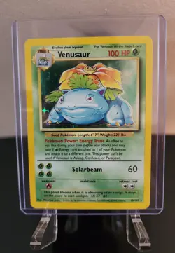 Pokemon Venusaur Holo 15/102 Base Set Rare Unlimited WOTC LP+ NM- Holographic - Image 1