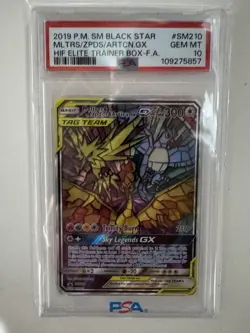 Pokemon Moltres & Zapdos & Articuno GX SM210 SM Black Star Promo Holo PSA 10 - Image 1