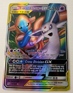 Pokemon Espeon & Deoxys GX 72/236 Unified Minds Ultra Rare - Tag Team - Image 1