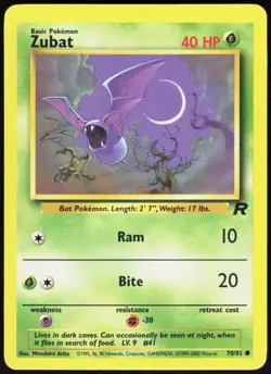 Team Rocket Zubat 70/82 Common Pokemon Unlimited NM/M - Image 1