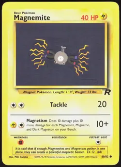 Team Rocket Magnemite 60/82 Common Pokemon Unlimited NM/M - Image 1