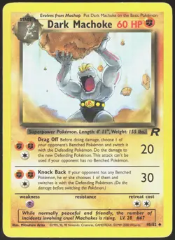 Team Rocket Dark Machoke 40/82 Uncommon Pokemon Unlimited LP - Image 1