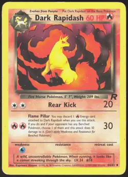 Team Rocket Dark Rapidash 44/82 Uncommon Pokemon Unlimited LP - Image 1