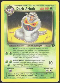 Team Rocket Dark Arbok 19/82 Rare Pokemon Unlimited HP - Image 1