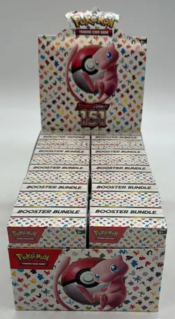 Lot of (10) Pokemon TCG 151 MEW EN Booster Bundles SEALED w/Display - Image 1