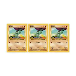 1999 Vintage Pokemon Machop Base Set Shadowless Common #52/102 LP Lot of 3 - Image 1