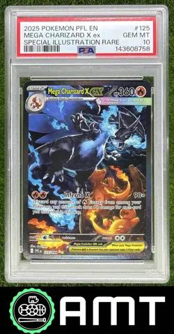 Mega Charizard X ex PSA 10 2025 Pokemon Phantasmal Flames Special Illustration - Image 1
