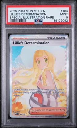 PSA 9 Lillie's Determination - 184/132 - Mega Evolution - Pokemon - Image 1