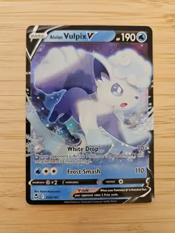Alolan Vulpix V 033/195 Silver Tempest NM Ultra Rare Pokemon Card - Image 1