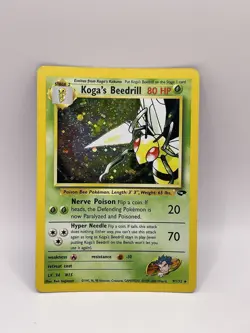 Koga's Beedrill Gym Challenge Holo Rare 9/132 LP Pokemon Card - Image 1