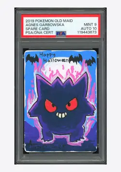 Pokemon PSA 9 AUTO 10 Spare Card Gengar Agnes Garbowska 2019 Old Maid JPN - Image 1