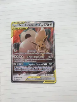 Pokemon Eevee Snorlax GX Holo Card 120/181 Tag Team TCG - Image 1