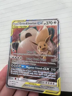Pokemon Eevee Snorlax GX Holo Card 120/181 Tag Team TCG - Image 3