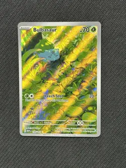 NM Bulbasaur 166/165 Scarlet & Violet: 151 IR Holo Pokemon Card - Image 1