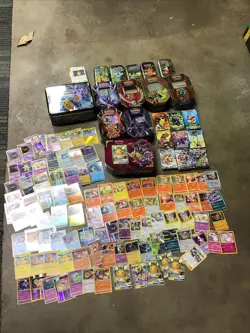 HUGE Lot Of Pokemon Cards W/ Holographs/ Tins: GX Tag Team, Evolutions, Etc Used - Image 1