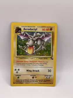 Pokemon TCG Aerodactyl Fossil Holo Card 1/62 Unlimited Rare LP Condition - Image 1
