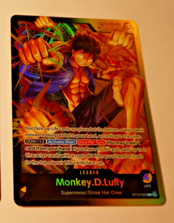 One Piece Card Game Carte Holo Monkey.D.Luffy ST13-003 Leader EN - Image 1