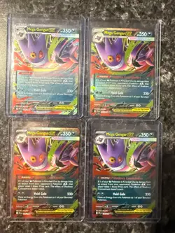 Mega Gengar ex 056/094 Me02: Phantasmal Flames Holo 4 Card Lot - Image 1