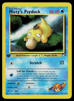 Pokemon Card - Misty's Psyduck Gym Heroes 54/132 1st Edition Uncommon - Image 1