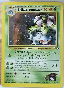 Pokemon TCG Card Gym Hero’s Erika's Venusaur, NM-LP Condition *W/SWIRL* - Image 1