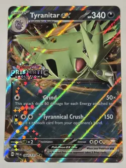 Tyranitar ex Prismatic Evolutions STAMP Double Rare Pokemon Card - Image 1