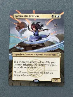 Katara, the Fearless MTG Avatar The Last Airbender Hand Painted Full Altered Art - Image 1