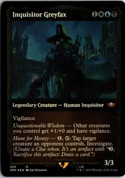 Inquisitor Greyfax (Display Commander) (Foil Etched) Thick Warhammer 40,000 MTG - Image 1