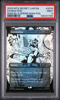 MTG DAMNATION 2019 PSA 9 Secret Lair x Marvel's Spider-Man 2025 Foil - Image 1